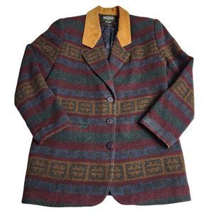 Braetan Aztec Blazer Wool Blend Sport Coat Jacket Southwestern Women’s